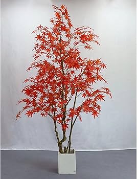 光触媒　人工観葉植物　フェイクグリーン　ヤマモミジ ボウル RED Amazon｜フェイクグリーン モミジ 観葉樹 鉢植え 人工観葉植物